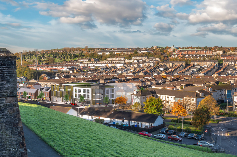 View of the proposed development at Meenan Square from the Royal Baston