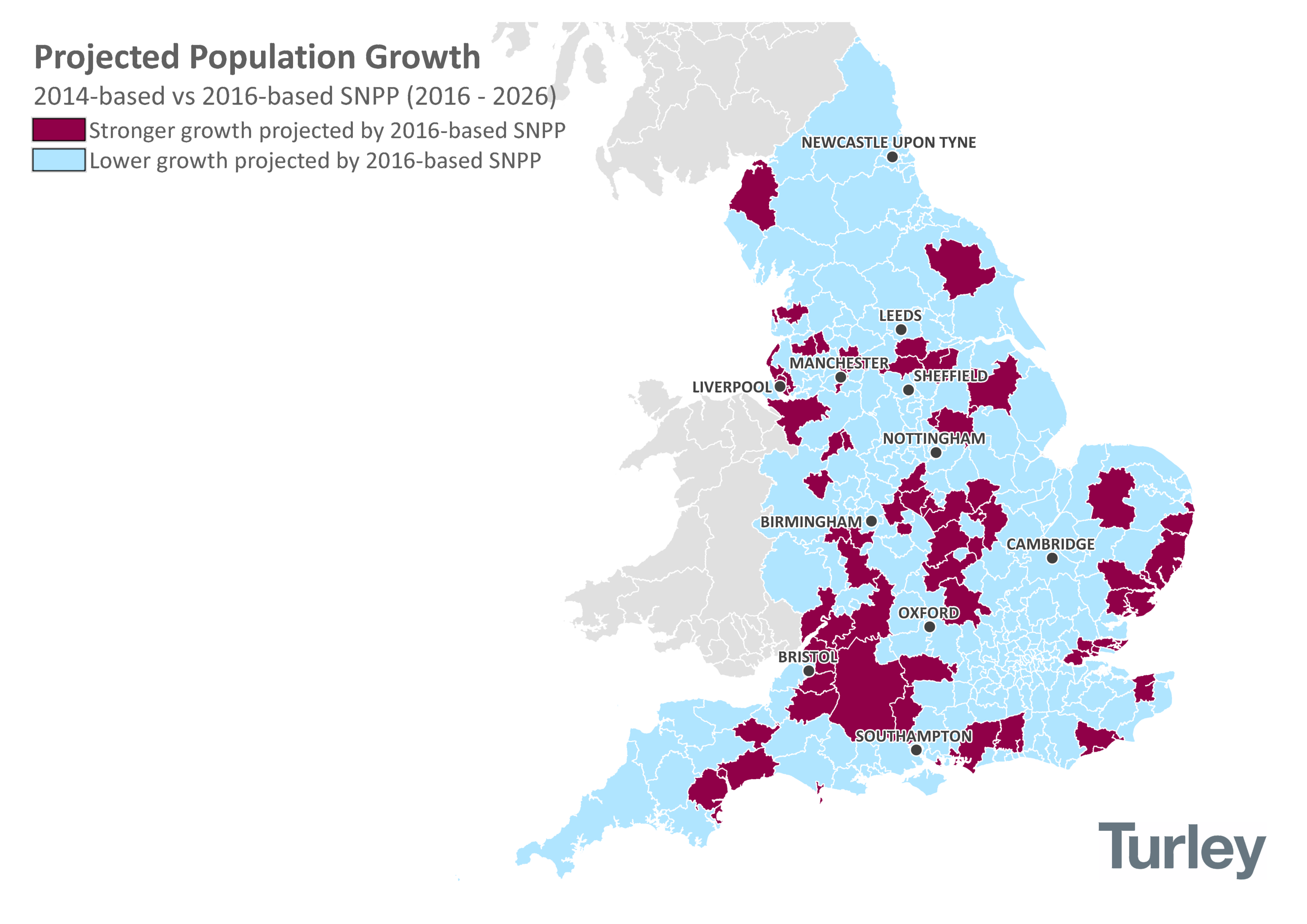 Sub-national population projections map