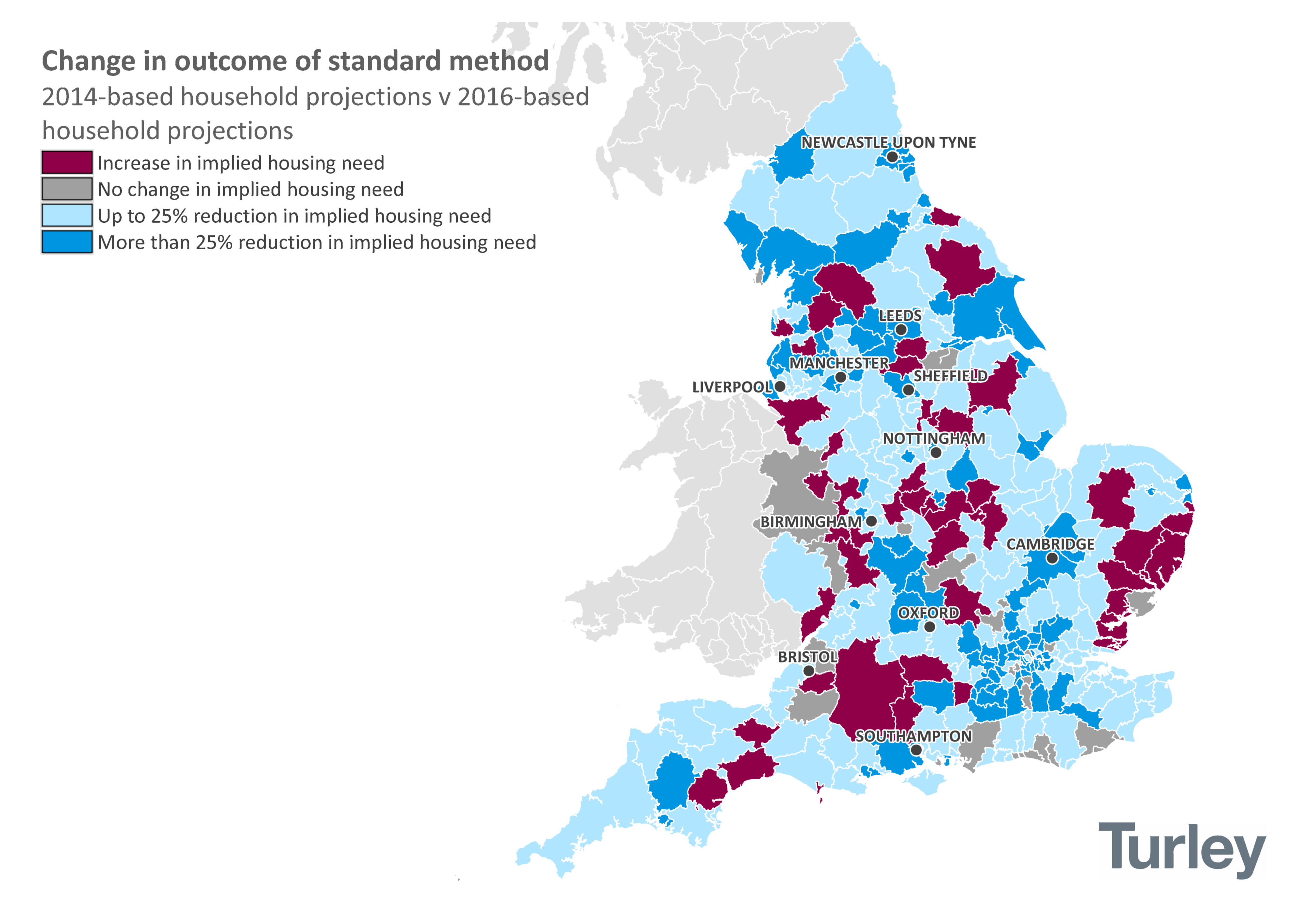 Change in outcome of standard method map