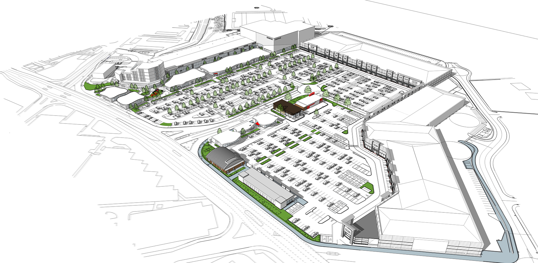 Manchester Fort Shopping Park - Artist impression the future site layout