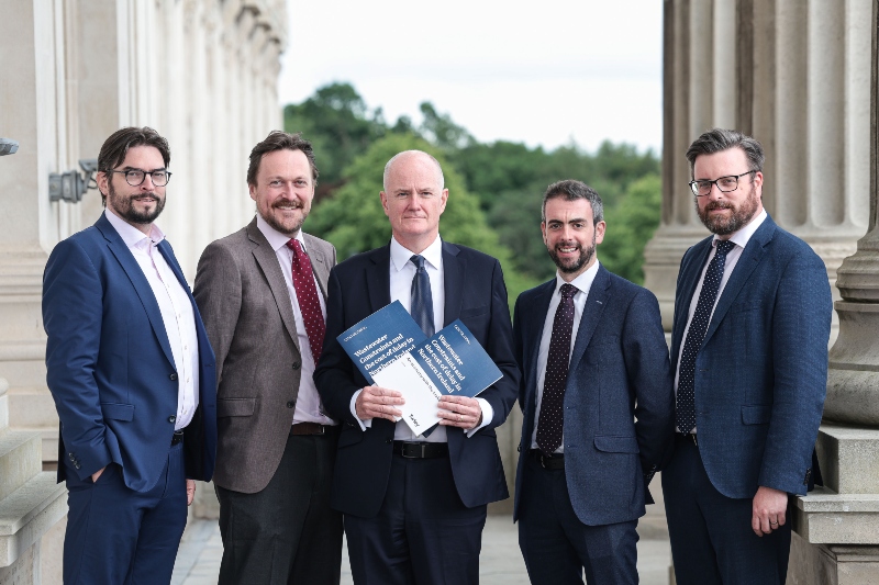 Caption L-R: Andrew Webb (OCO GLobal), Justin Cartwright (CIH), Mark Spence (CEF), Stuart Anderson (NI Chamber), John Davison (Turley)